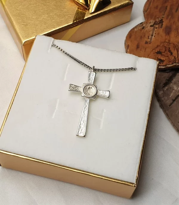 Anhänger Kreuz Kreuzanhänger ohne Kette Silber Shabby Vintage Nostalgie SKA1374 – Bild 2