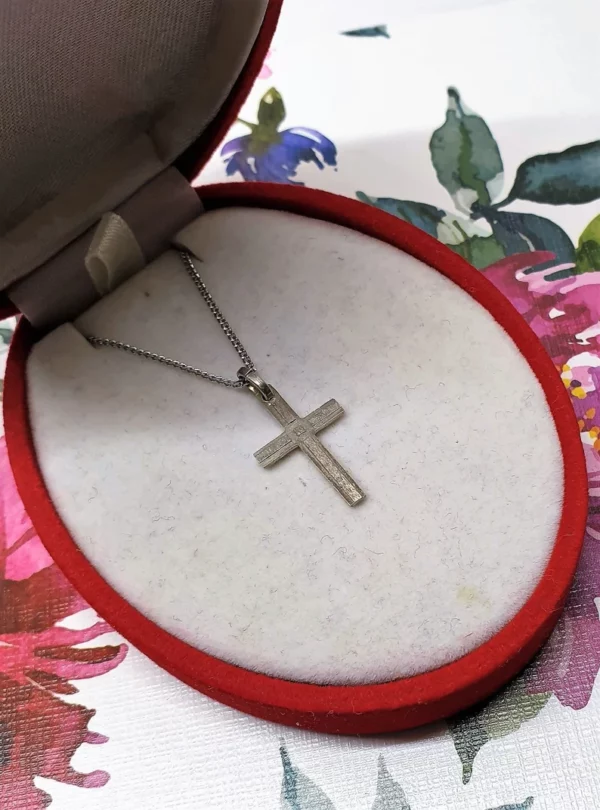 Nostalgischer kleiner Anhänger Kreuz Silber 925 Vintage Design SKA1744 – Bild 3