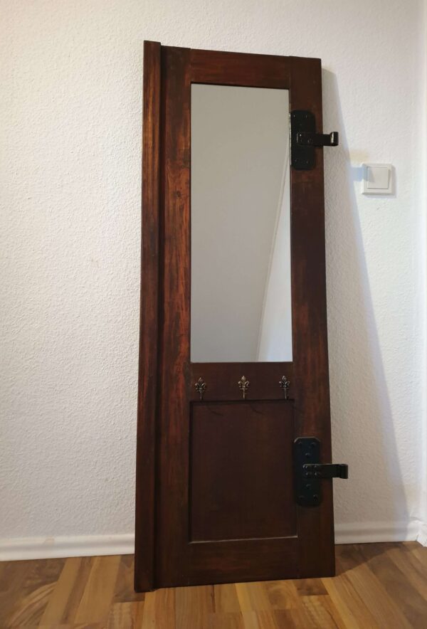 Garderobe mit Siegel in mahagoni Massivholz Fensterlade Beschläge Kleiderhaken Sp102 – Bild 3