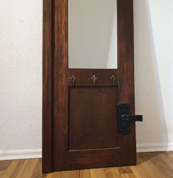 Garderobe mit Siegel in mahagoni Massivholz Fensterlade Beschläge Kleiderhaken Sp102 – Bild 2