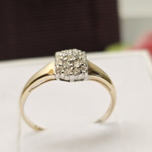 18,3 mm Nostalgischer Ring Gold 585 teilplatiniert Diamantsteinchen Vintage Design elegant GR329