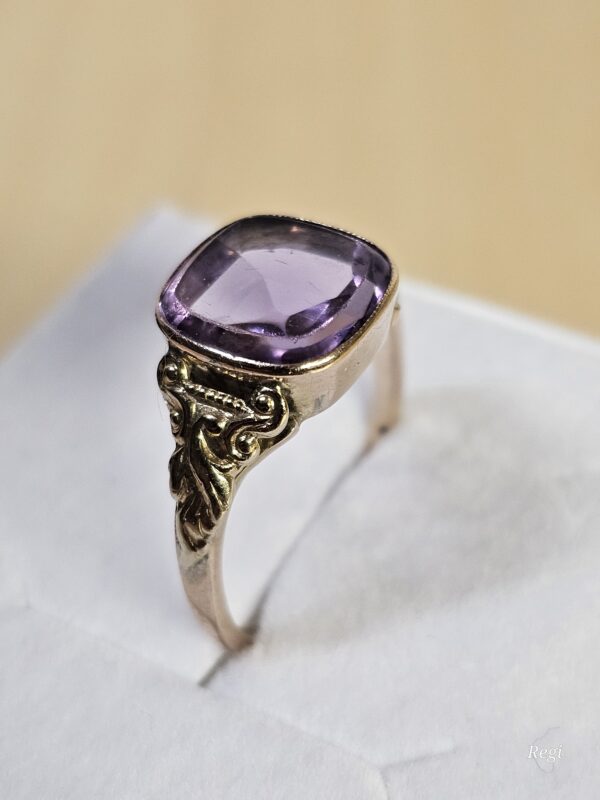 19 mm Nostalgischer Ring Goldring Gold 585 Lavendel Amethyst Vintage Design elegant GR339 – Bild 2