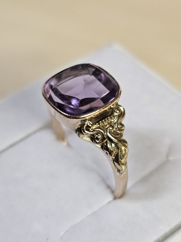 19 mm Nostalgischer Ring Goldring Gold 585 Lavendel Amethyst Vintage Design elegant GR339 – Bild 3