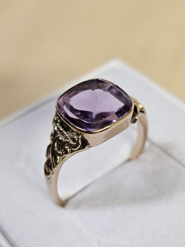 19 mm Nostalgischer Ring Goldring Gold 585 Lavendel Amethyst Vintage Design elegant GR339 – Bild 4