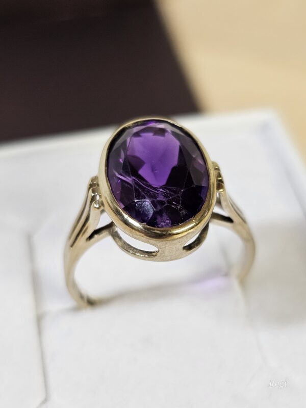 18,2 mm Nostalgischer Goldring Ring Gold 333 Amethyst Vintage Design elegant GR357 – Bild 2