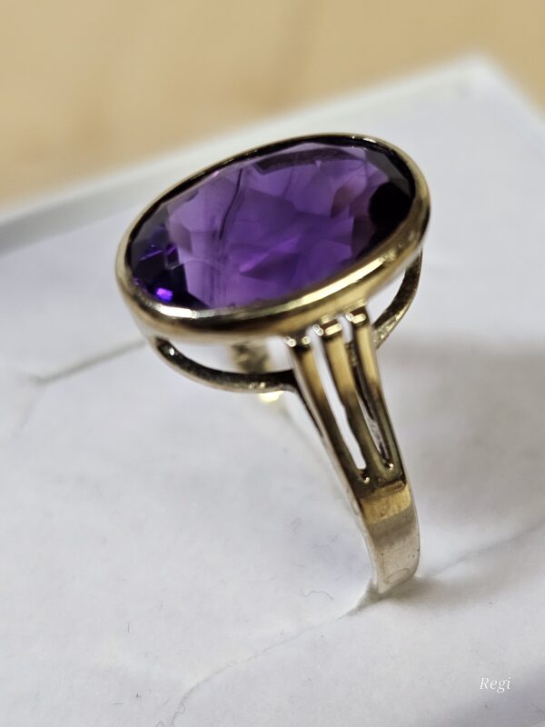 18,2 mm Nostalgischer Goldring Ring Gold 333 Amethyst Vintage Design elegant GR357 – Bild 3