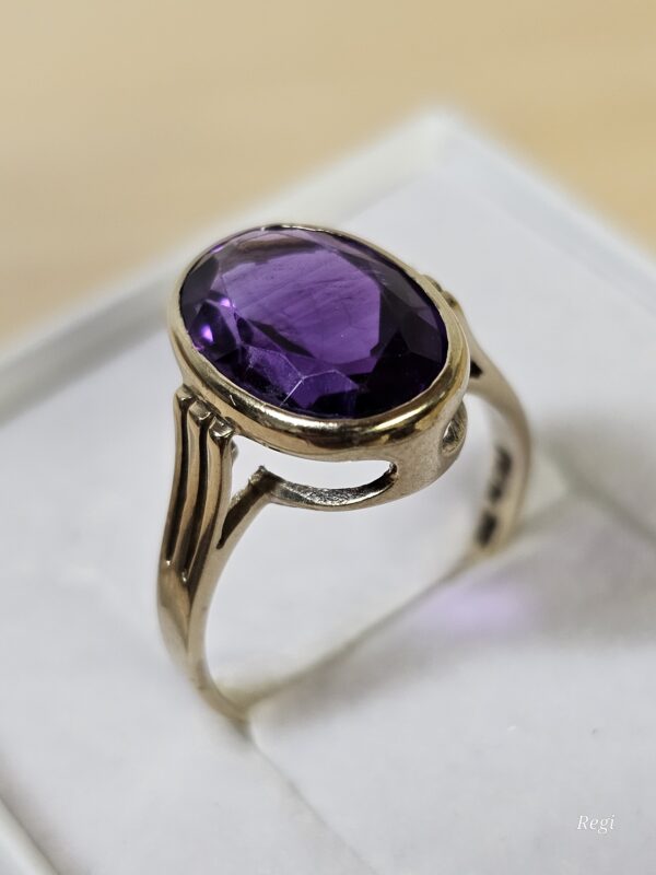 18,2 mm Nostalgischer Goldring Ring Gold 333 Amethyst Vintage Design elegant GR357 – Bild 4