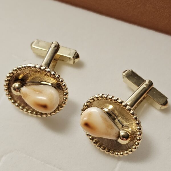 Design Manschettenknöpfe Cufflinks Trachtenschmuck Jagdschmuck Gold 585 Grandeln Vintage elegant GM102